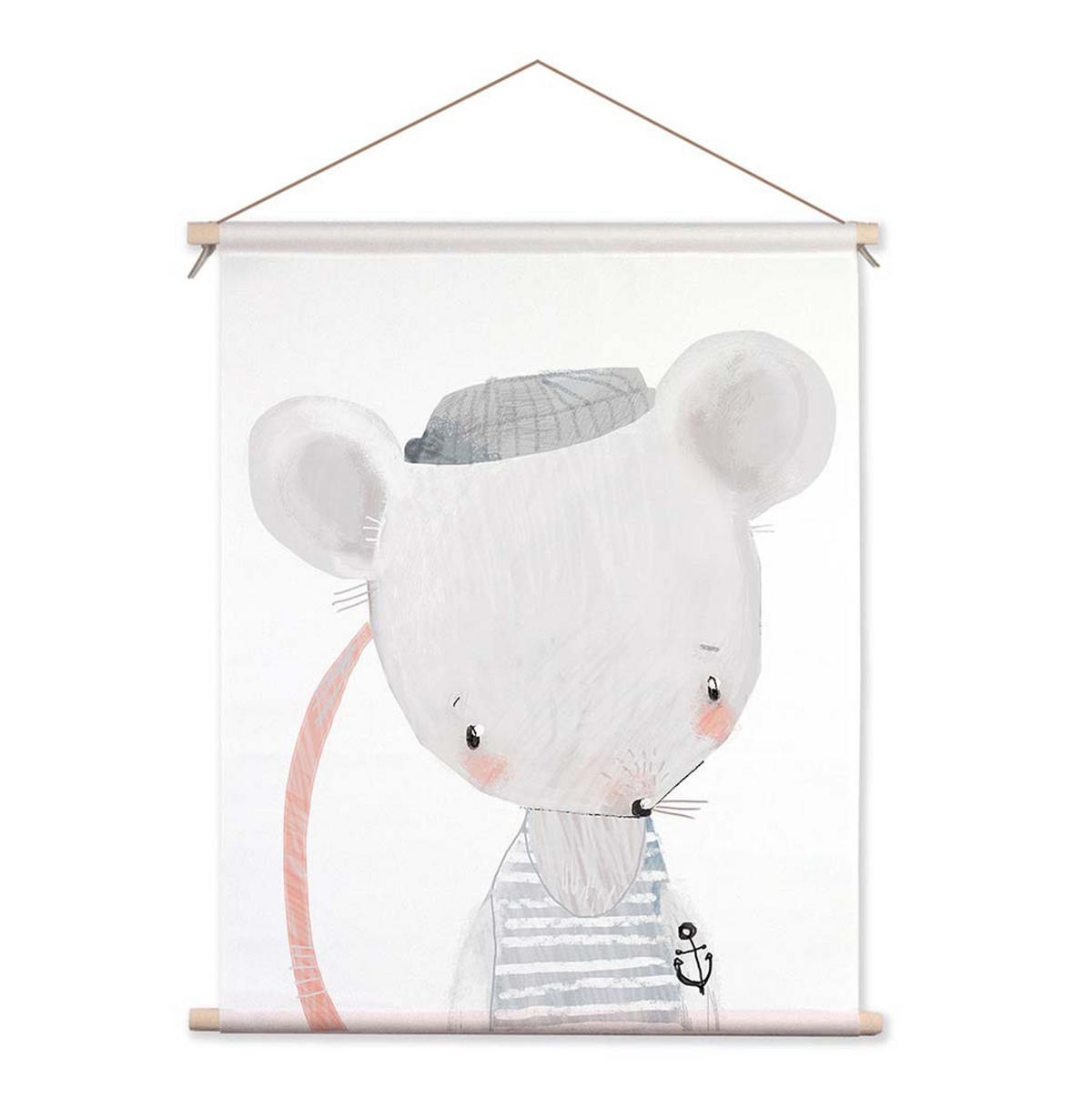 POSTER aus Stoff 40x50 cm Bild Kinderzimmer Maus - Anthrazit, Textil (40/50/2cm) - artissimo