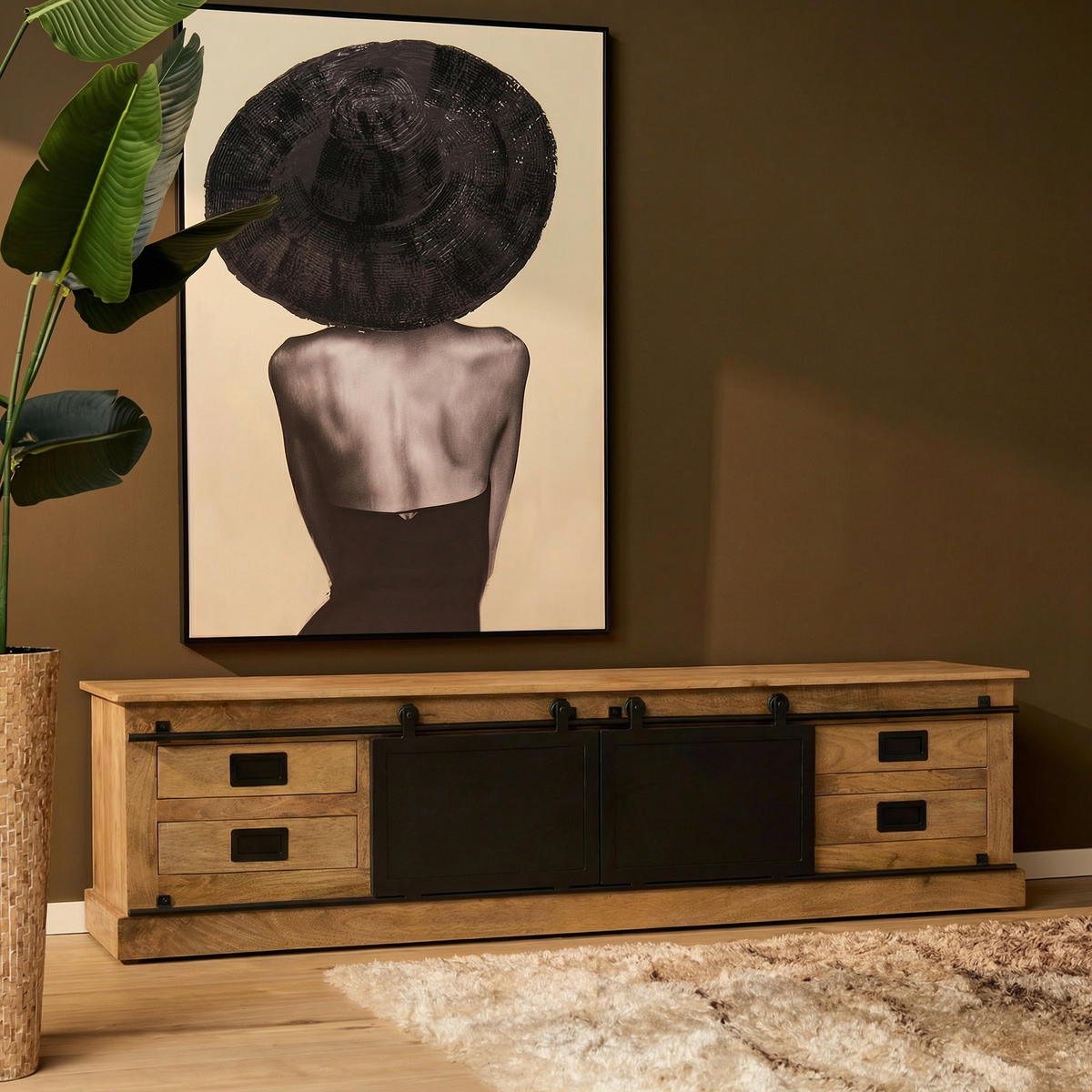 TV-MÖBEL Fresno Braun 45/200/50 cm - Braun, Holz (200/50/45cm) - Starfurn