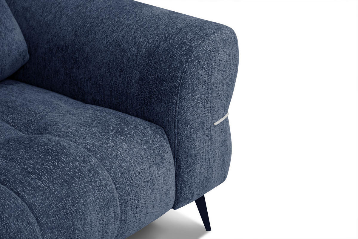 SOFA SALVINI 2,5-Sitzer, dunkelblau - Schwarz/Dunkelblau, Holzwerkstoff/Textil (176/88/99cm) - Courtois Laville