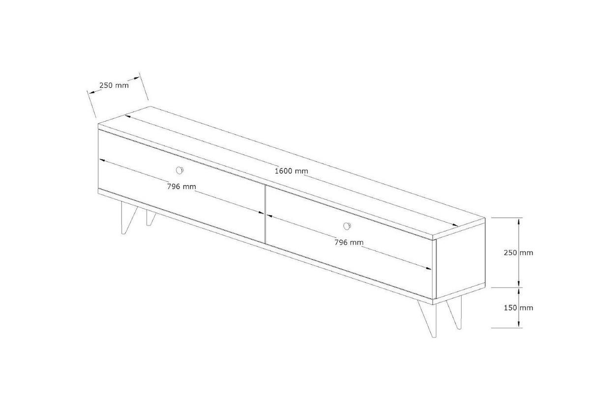 TV-MÖBEL Parlak Anthrazit - Grau, Holz (160/40/25cm) - Habitat Garten