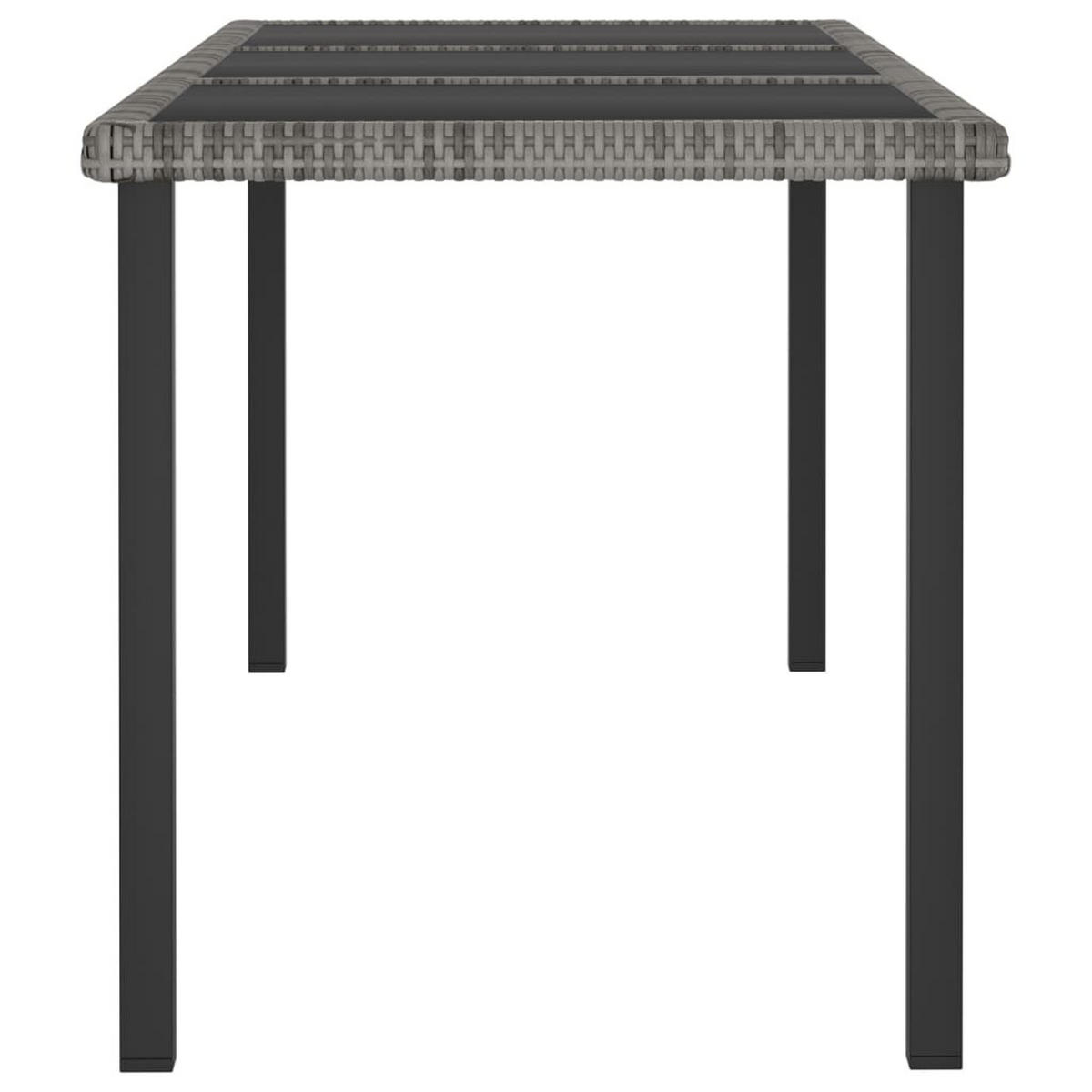 GARTEN-ESSTISCH Grau 180/70/73 Cm Poly Rattan - Grau, Kunststoff (180/70/73cm) - vidaXL