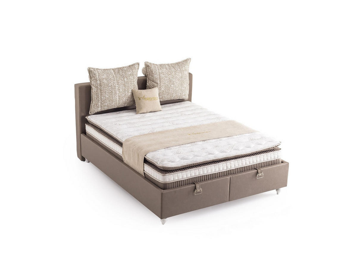 POLSTERBETTSET Monaco 120x200 Braun - Braun, Textil/Metall (120/200cm) - Villa Möbel