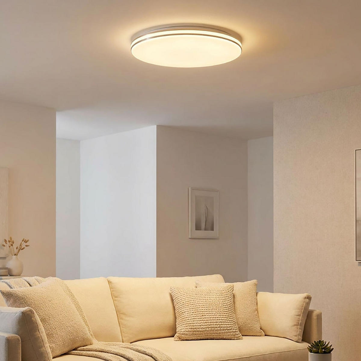 LED DECKENLEUCHTE Pierre Weiß Metall - Weiß, Metall (37/37/8cm) - Globo Lighting