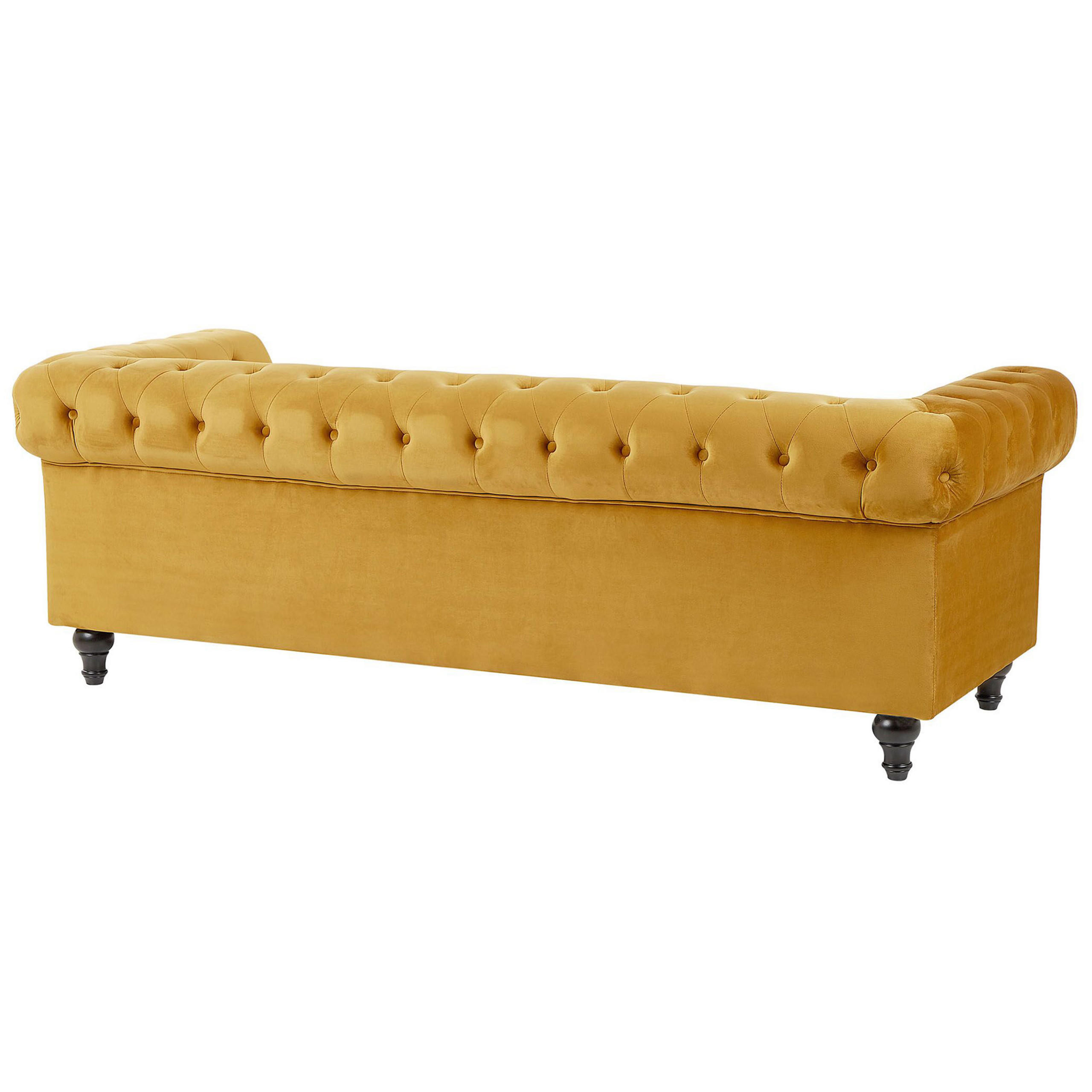 Beliani 3-Sitzer-Sofa Gelb 201x70x75 cm