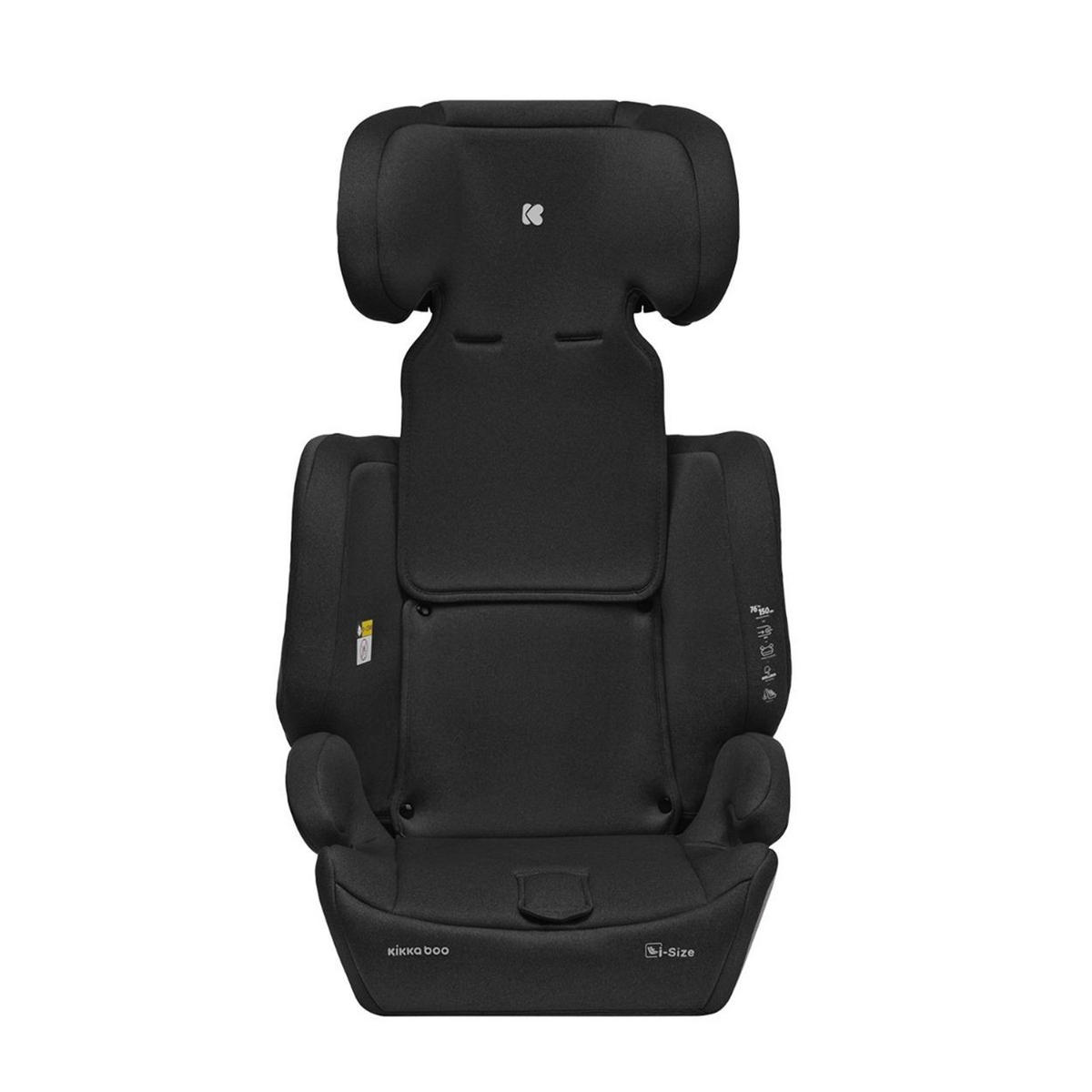 KINDERSITZ I-Bronn i-Size schwarz (76-150cm) Isofix, Top Tether, Kissen, Gurt - Schwarz, Kunststoff (43/59/46cm) - Kikka boo