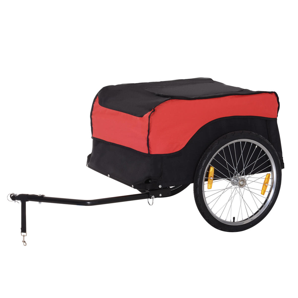 FAHRRADANHÄNGER DE-09175 klappbar, mit 20-Zoll-Reifen, wasserdicht Rot - Rot, Metall (77/65/130cm) - ComfortXL