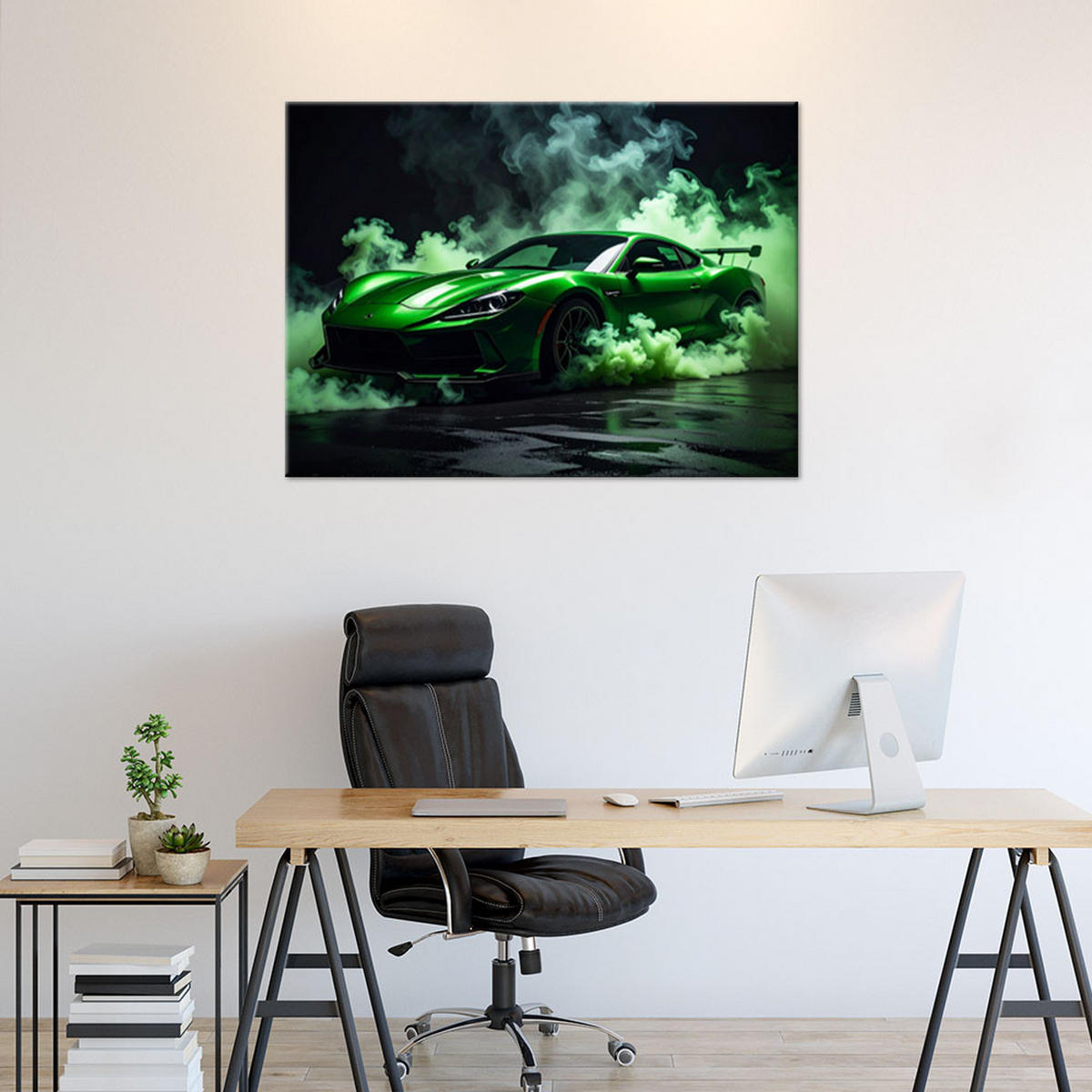 LEINWANDBILD Kraftfahrzeuge 120x80cm - Grün, Textil (120/80cm) - Feeby