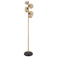 LED STEHLEUCHTE RIHA Glas Amber Orange - Orange, Glas (28.5/26.5/155cm) - Globo Lighting