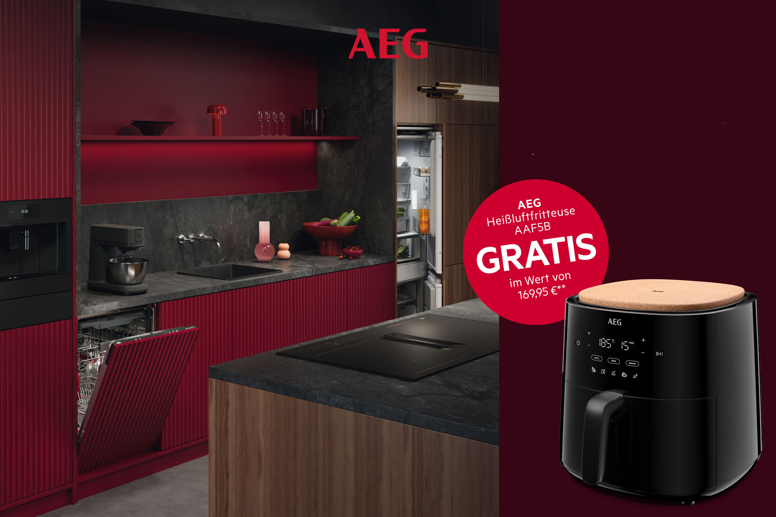 AEG Heissluftfritteuse AAF5B GRATIS im Wert von 169,95 €