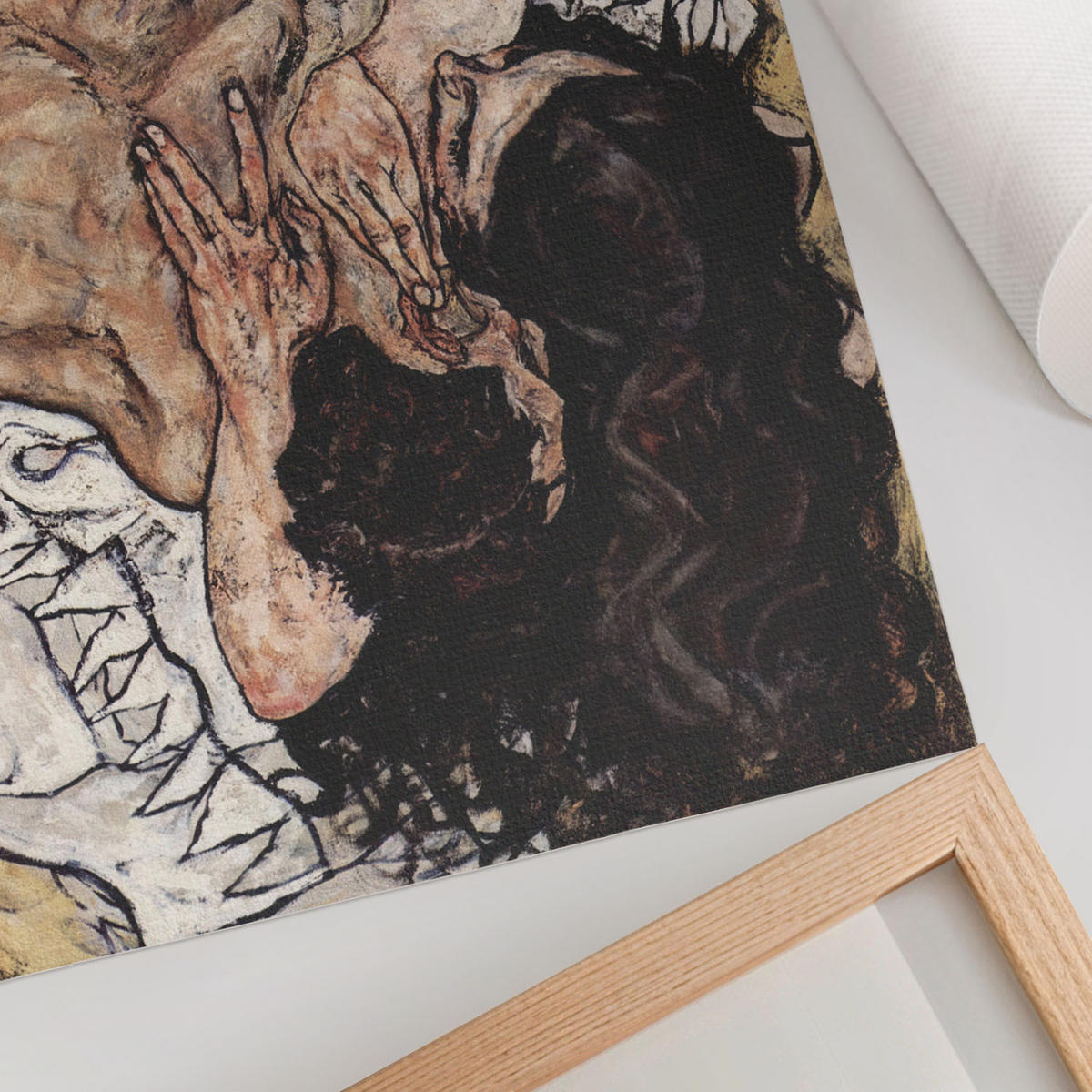 POSTER - 42x29 cm (A3) - Egon Schiele - Umarmen - Creme, Textil (42/29.7/0.1cm) - TULUP
