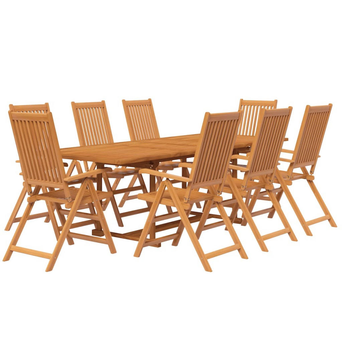 GARTEN-ESSGRUPPE 9Er Set Massivholz Akazie 160-240 Cm - Braun, Holz - vidaXL