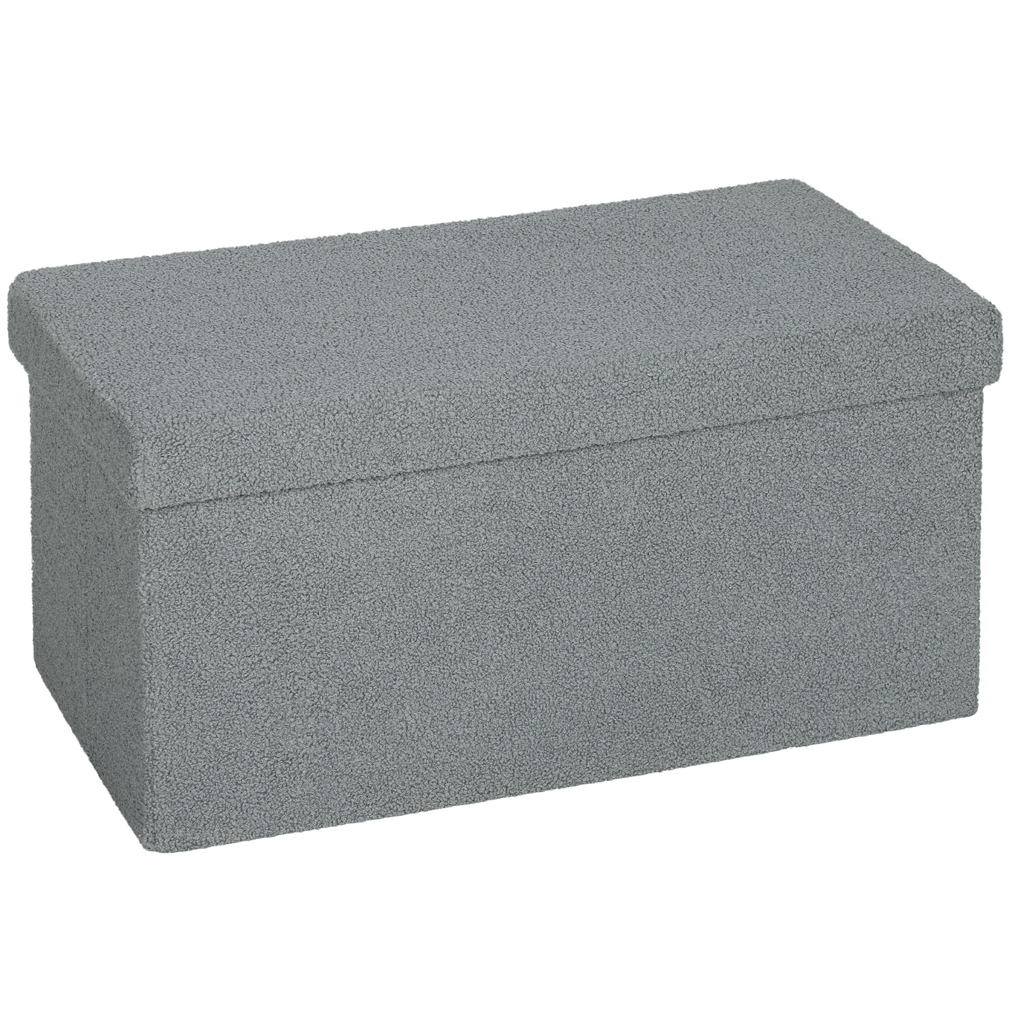 SITZBANK mit Stauraum, faltbar Polsterbank, Bettbank mit Samtoptik, Sitztruhe - Dunkelgrau, Textil (38/38/76cm) - HOMCOM
