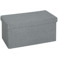 SITZBANK mit Stauraum, faltbar Polsterbank, Bettbank mit Samtoptik, Sitztruhe - Dunkelgrau, Textil (38/38/76cm) - HOMCOM