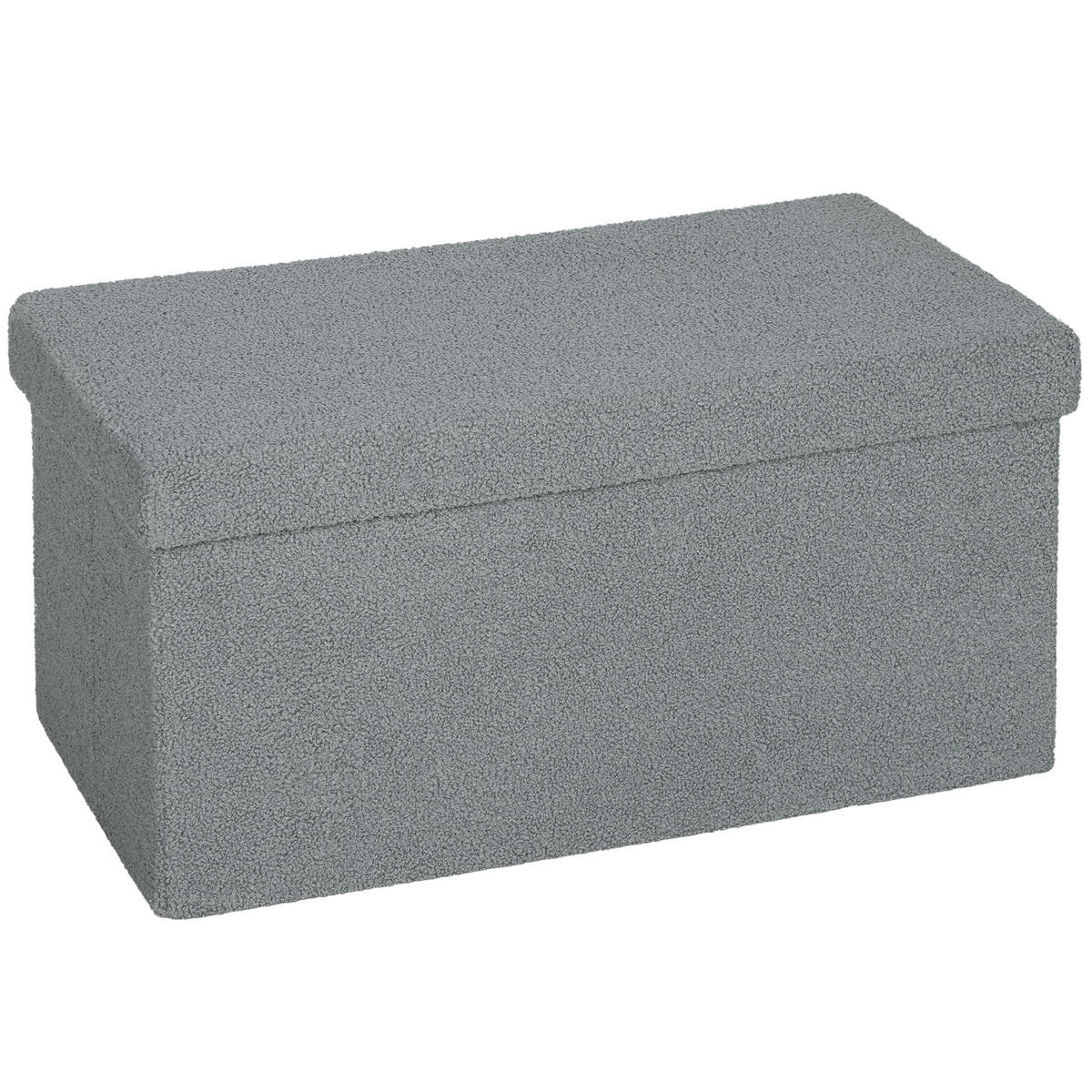 SITZBANK mit Stauraum, faltbar Polsterbank, Bettbank mit Samtoptik, Sitztruhe - Dunkelgrau, Textil (38/38/76cm) - HOMCOM