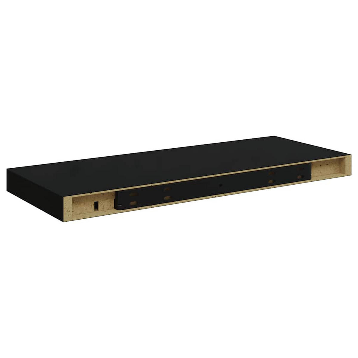 WANDBOARDSET 2-teilig 60/23,5/3,8 cm aus Mdf Schwarz - Schwarz, Holzwerkstoff/Metall (60/3.8/23.5cm) - vidaXL