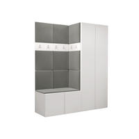 GARDEROBEN-SET Orion III - Weiß/Grau, Holzwerkstoff/Kunststoff (158/186/46cm) - MIRJAN24