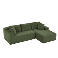 MODULARES Ecksofa aus Schaumstoff und Federkern mit flexibler Stellvariante Grün - Grün, Kunststoff (163/252.5cm) - Modenvie