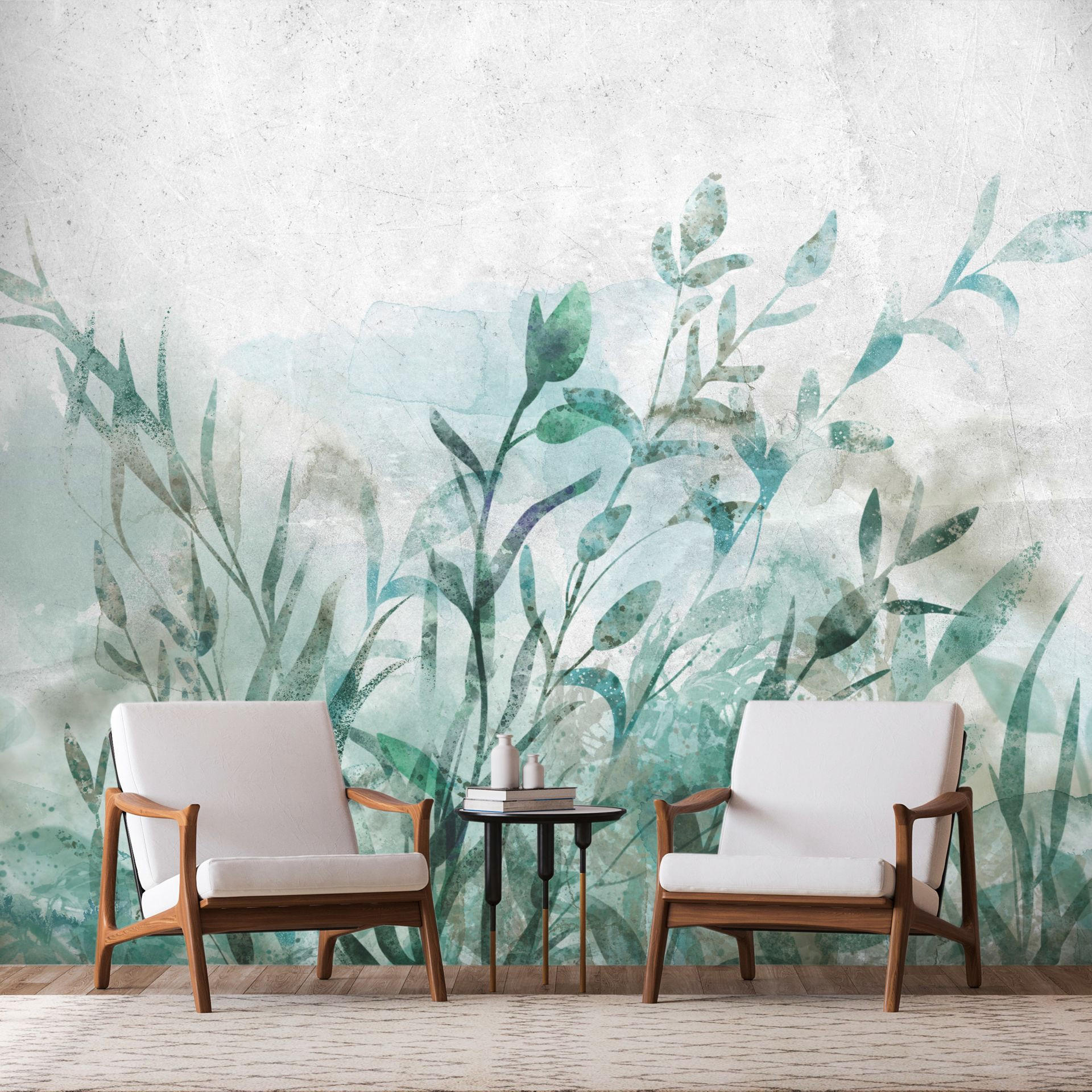 VLIESTAPETE Grün 450/315 cm - Grau/Grün, Textil (450/1cm) - KUNSTLOFT