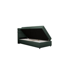 BOXBETT Reve 100 x 200 cm mit Bettkasten und Lattenrost ohne matratze - dunkelgrün - Dunkelgrau, Holz (100/206cm) - Panda Möbel