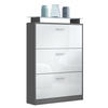 SCHUHSCHRANK Lavia Front in Weiß Hochglanz - Weiß Hochglanz, Holzwerkstoff (89/128/23cm) - Vladon