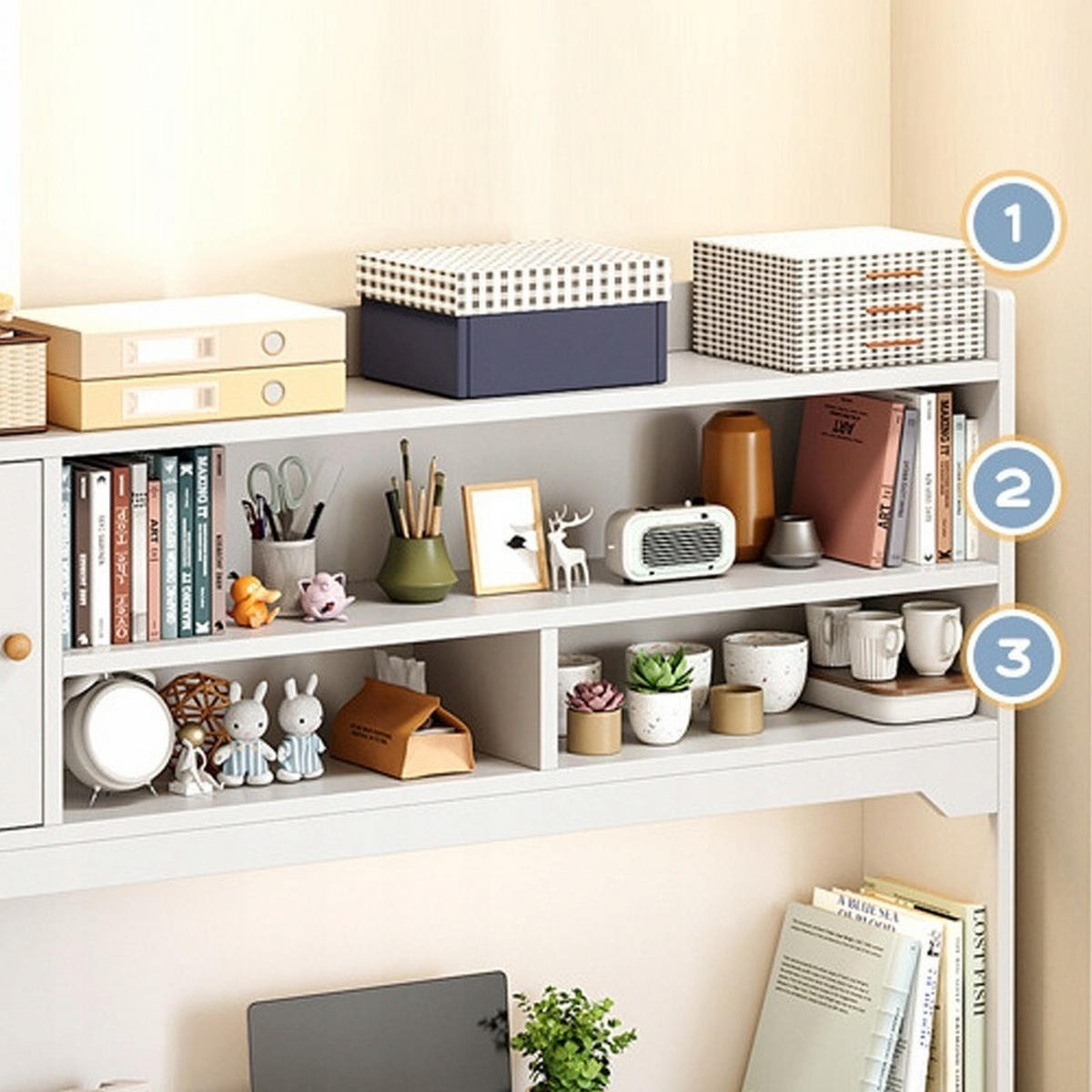 SCHREIBTISCH, weiß 120x43x165cm - Weiß, Holzwerkstoff (43/120/165cm)