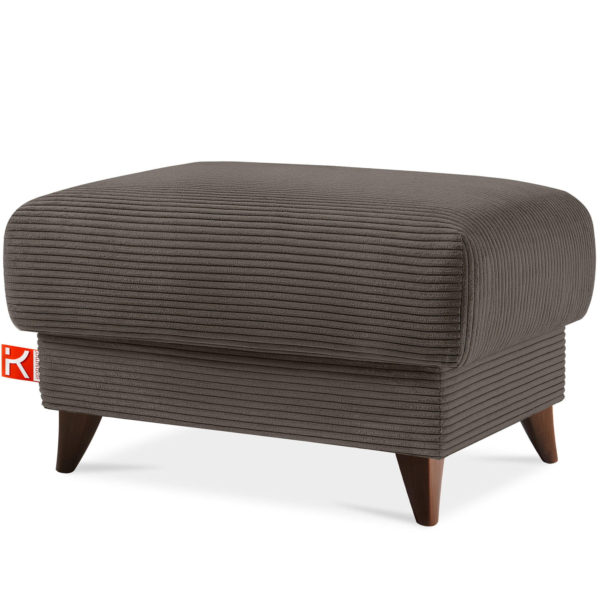 HOCKER GUSTAVO II, Graubeige - Greige/Beige, Holz/Holzwerkstoff (92/49/92cm) - KONSIMO®