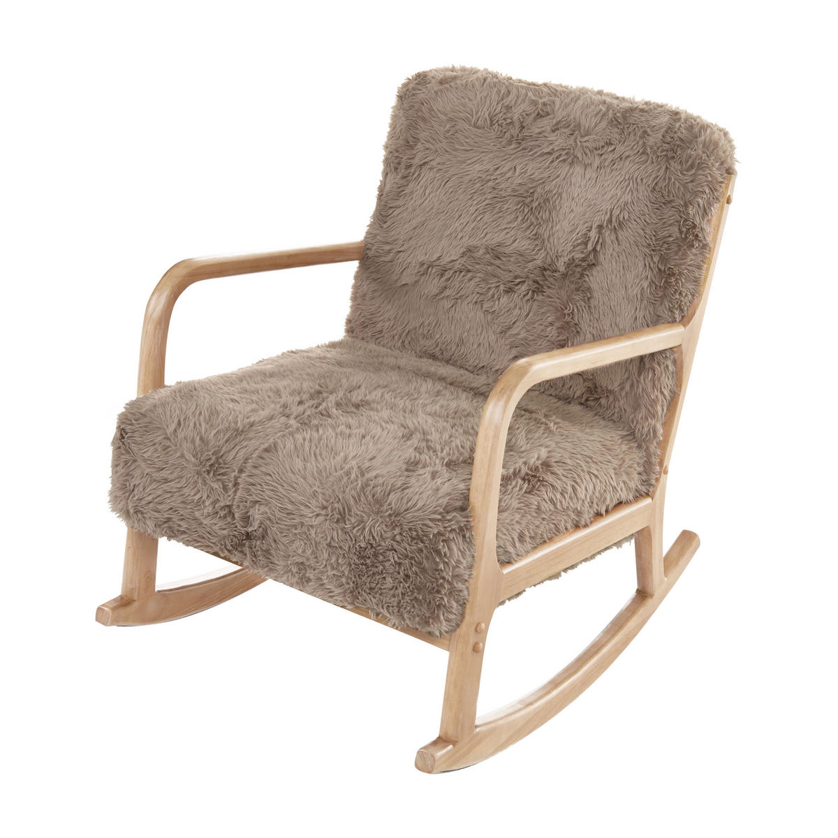 HOUPACÍ KŘESLO Umělá kožešina Taupe Skovde - hnědá/béžová, textil (66/82/79cm) - Beliani