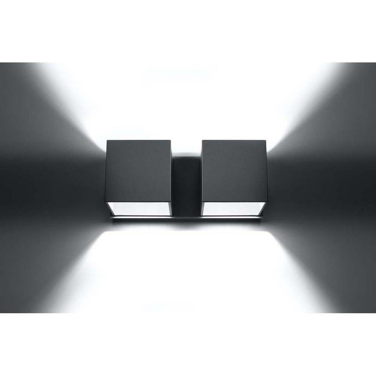 LED WANDLEUCHTE Aluminium Grau 2-flammig - Grau, Metall (12/26/12cm)