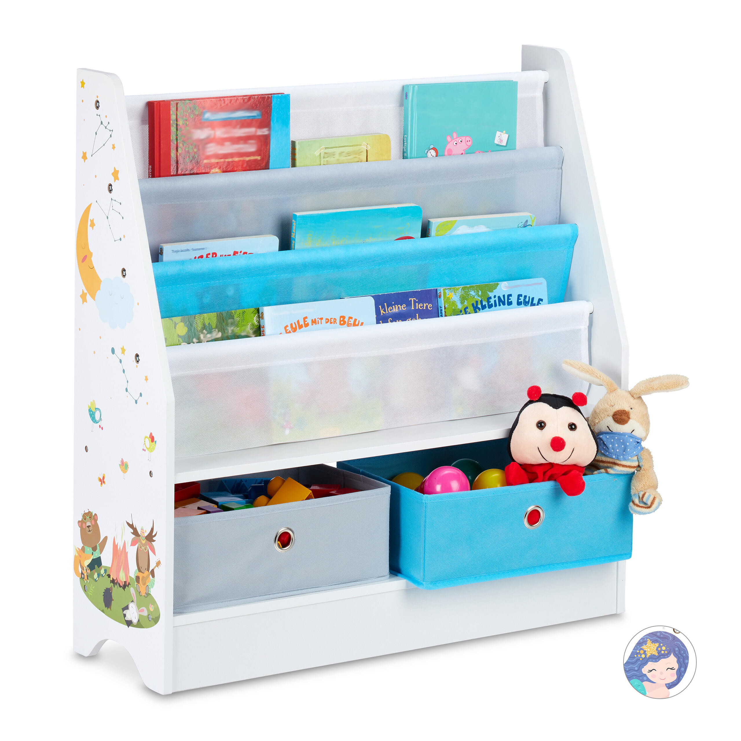 ETAGERĂ Multicolor copil 74x71x23 cm cu 2-cutii și 3-compartimente suspendate