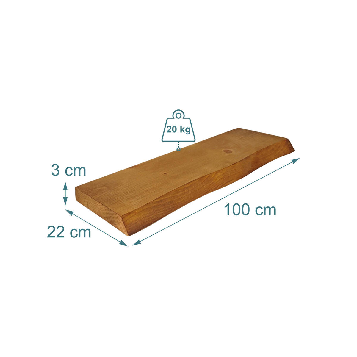 WANDREGAL - Braun, Holz (100/3/22cm) - Relaxdays