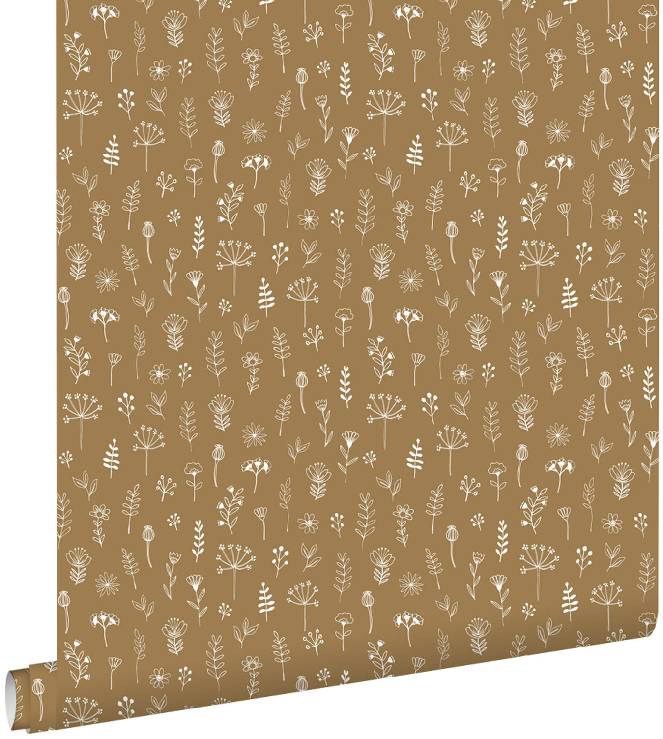 TAPETE Blumenmuster 53 cm x 10.05 m - Gelb, Papier (53/0.1cm) - ESTAhome