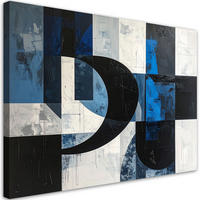 LEINWANDBILD 3D und geometrisch 90x60cm - Blau, Textil (90/60cm) - Feeby