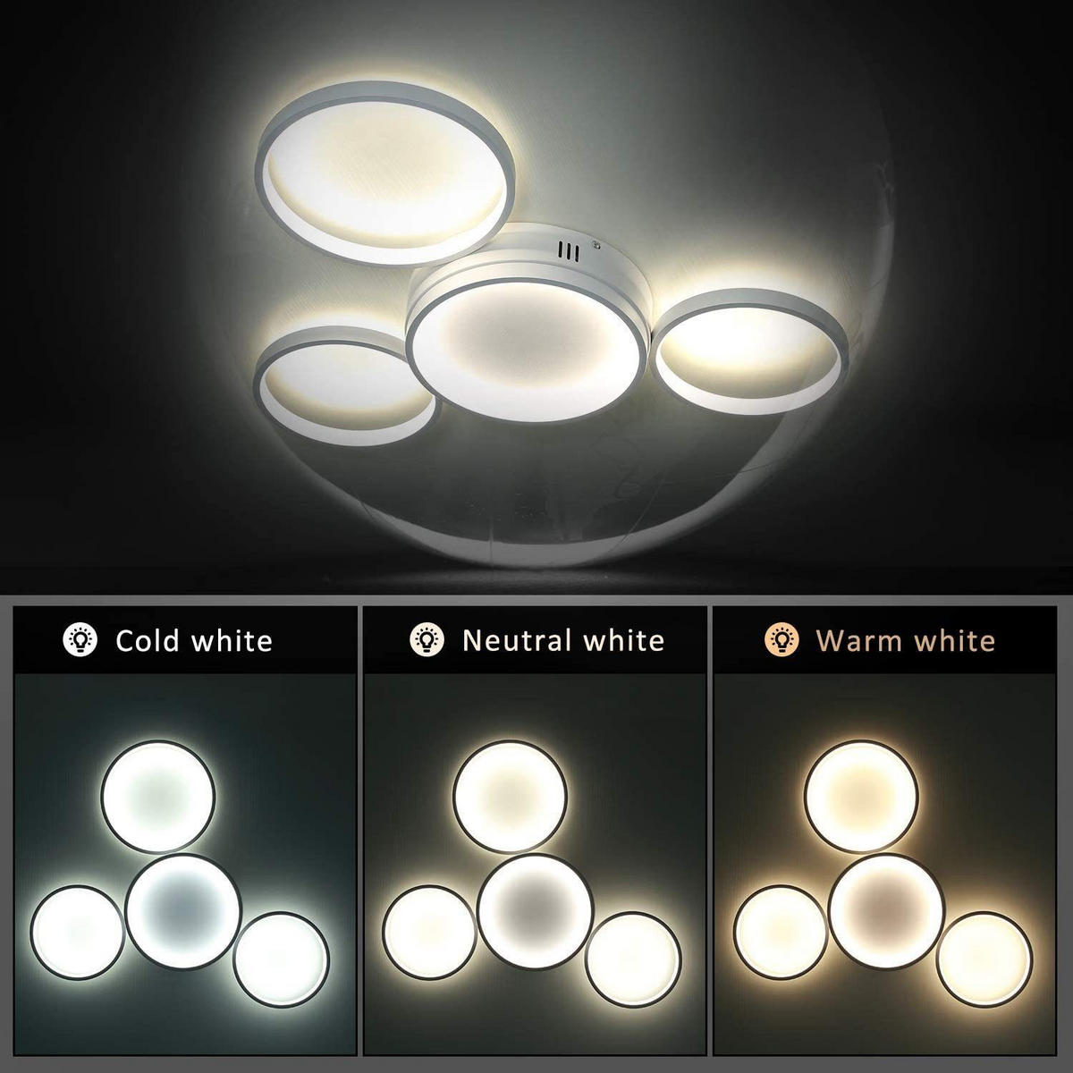LED-DECKENLEUCHTE Molekül 62/47/7 cm - Weiß, Metall (62/47/7cm) - Nettlife