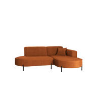 ECKSOFA L-Form Designer Modena Rein Stoff Noel Orange Rechts - Orange, Holz/Textil (236/165cm) - Kaiser Möbel
