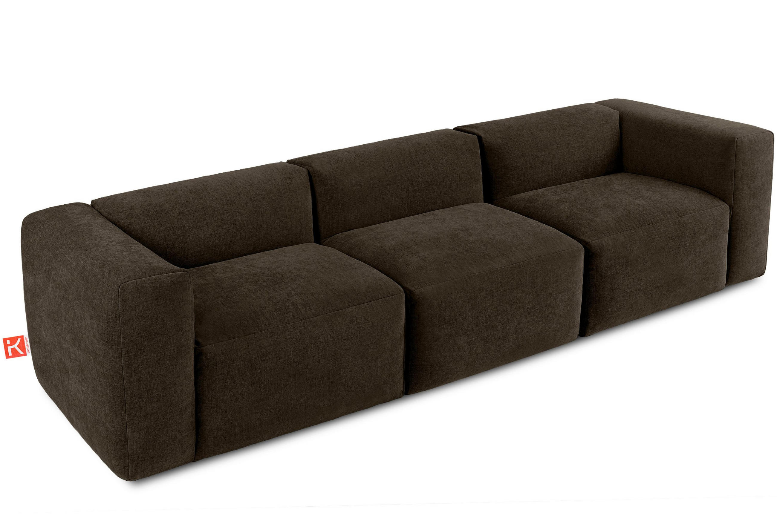 3-SITZER-MODULSOFA BUFFO mit extrem weicher und bequemer Sitzfläche, Gewebestoff, braun - Braun, Textil (290/73/96cm) - KONSIMO®