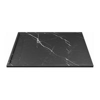 DUSCHWANNE - 120 cm x 90 cm - harz - schwarz, weiß Lyrosa - Schwarz/Weiß, Kunststoff (90cm) - Vente-Unique