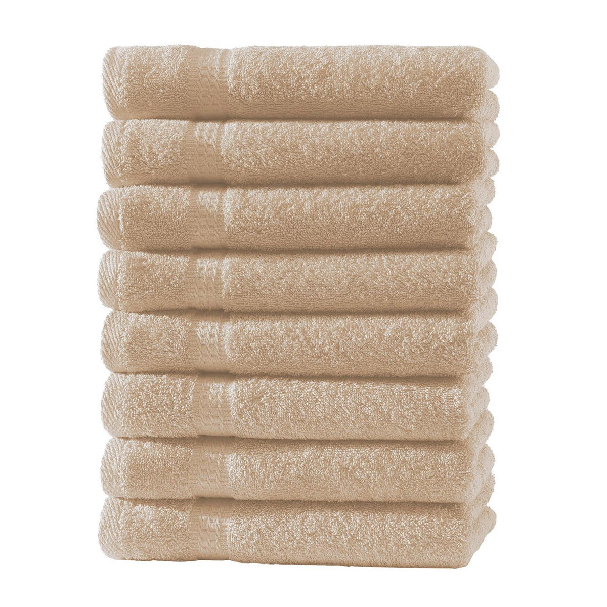 GÄSTEHANDTUCH 30x50 cm Frottier Gästetuch im 8er Set aus 100% Baumwolle, Beige 500g/m2 - Beige, Textil (35/50cm) - Carpe Sonno