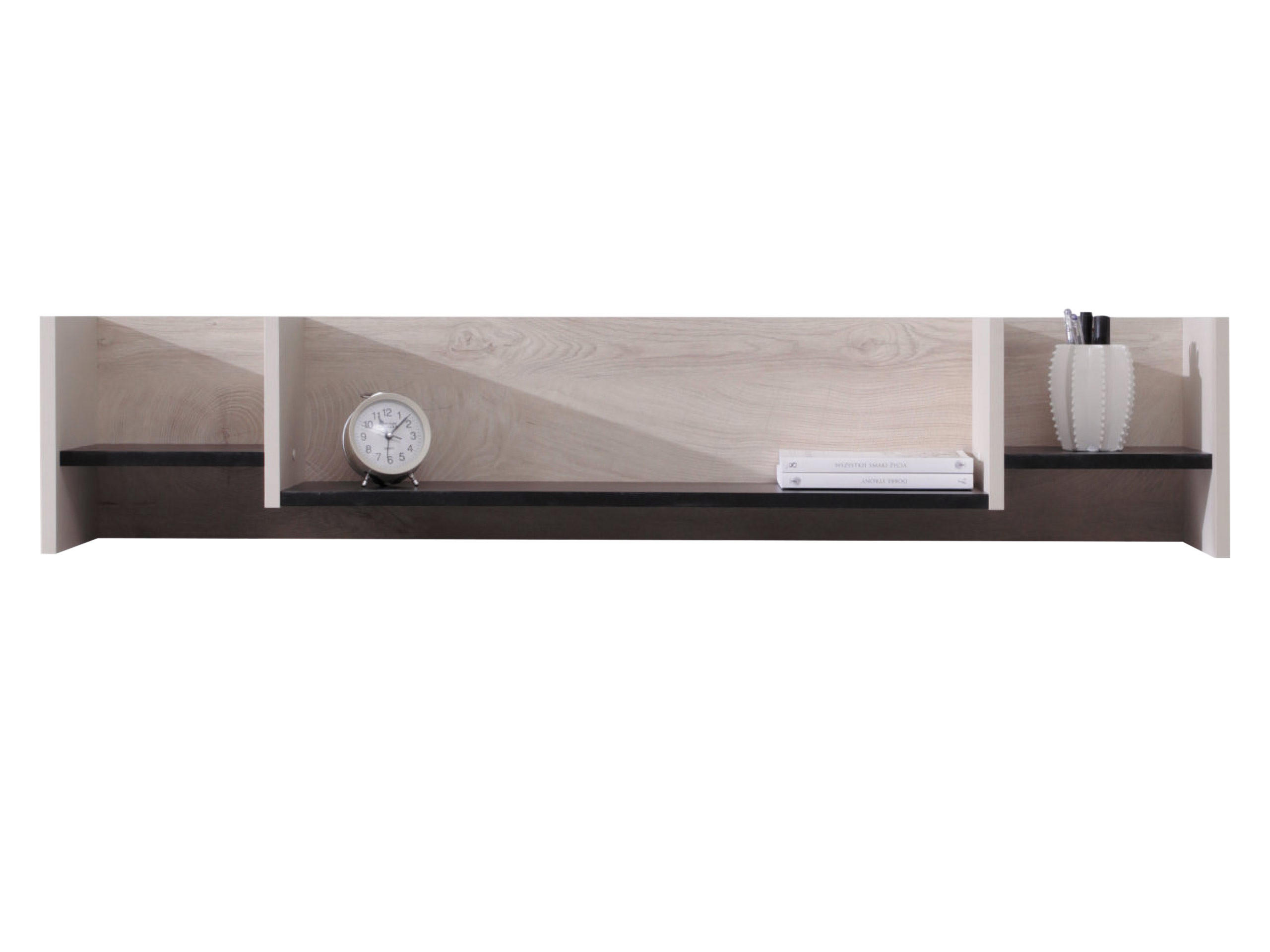 WANDREGAL Planet 13 - Eichefarben/Schwarz, Holzwerkstoff (125/25/24cm)