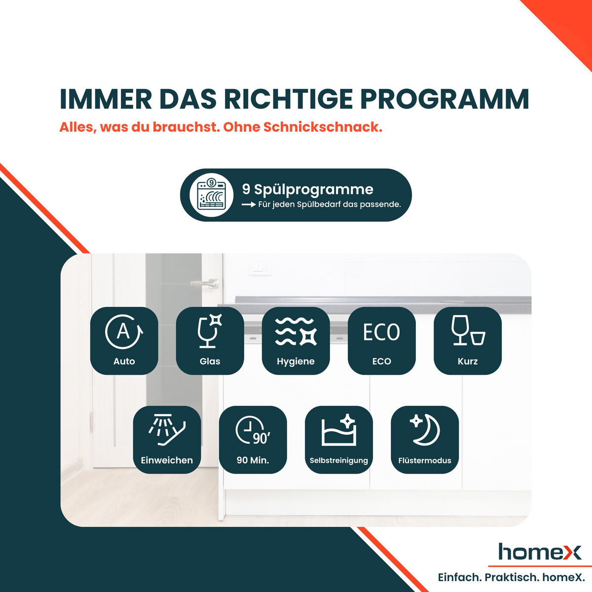 GESCHIRRSPÜLER DWSI601442A teilintegrierbar 60 cm, Einbau Spülmaschine - 14 Maßgedecke, 9 Programme - Silberfarben/Schwarz, Kunststoff/Metall (59.8/81.5/57cm) - homeX
