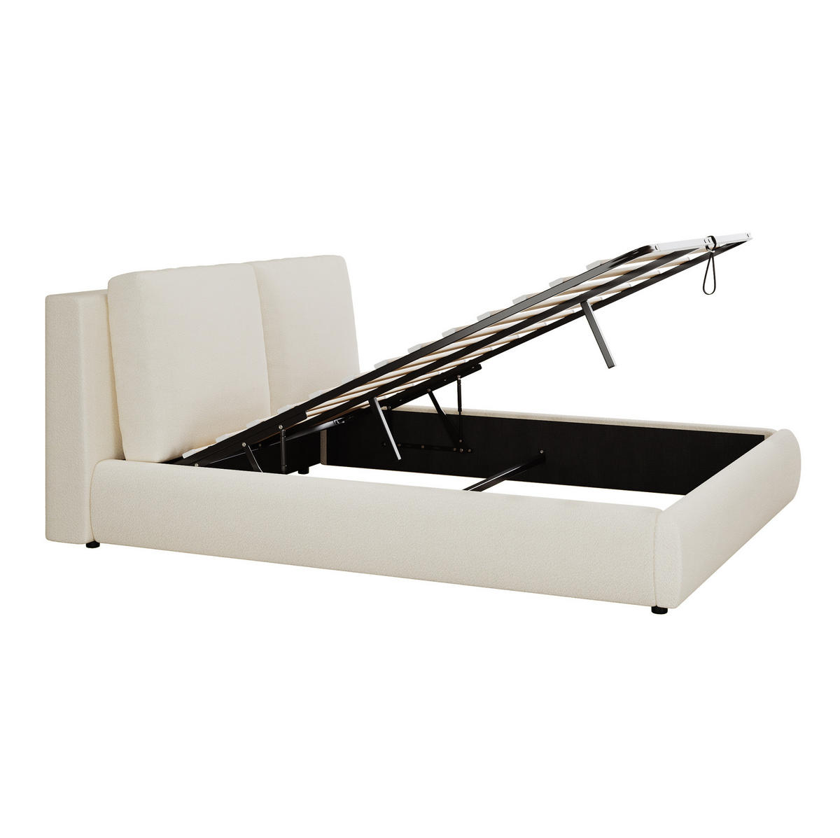 POLSTERBETT mit Bettkasten 180/200 cm in Beige mit gepolstertem Kopfteil - Beige, Textil (180/200cm) - BEAOK