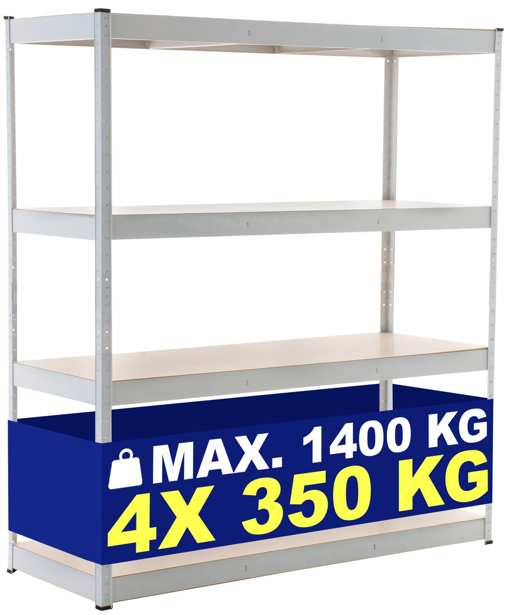 LAGERREGAL 160/60 cm Metall Weiß - Weiß, Metall (160/180/60cm) - CLP
