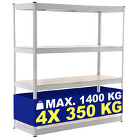 LAGERREGAL 160/60 cm Metall Weiß - Weiß, Metall (160/180/60cm) - CLP