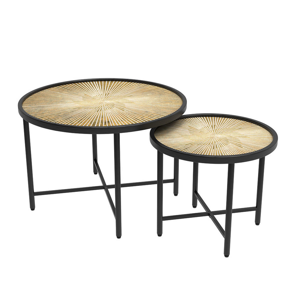 BEISTELLTISCH-SET Winnipeg Holz 62 x 62 cm 2 Teile - Schwarz/Sonoma Eiche, Holzwerkstoff (62/62/44.5cm) - Vicco