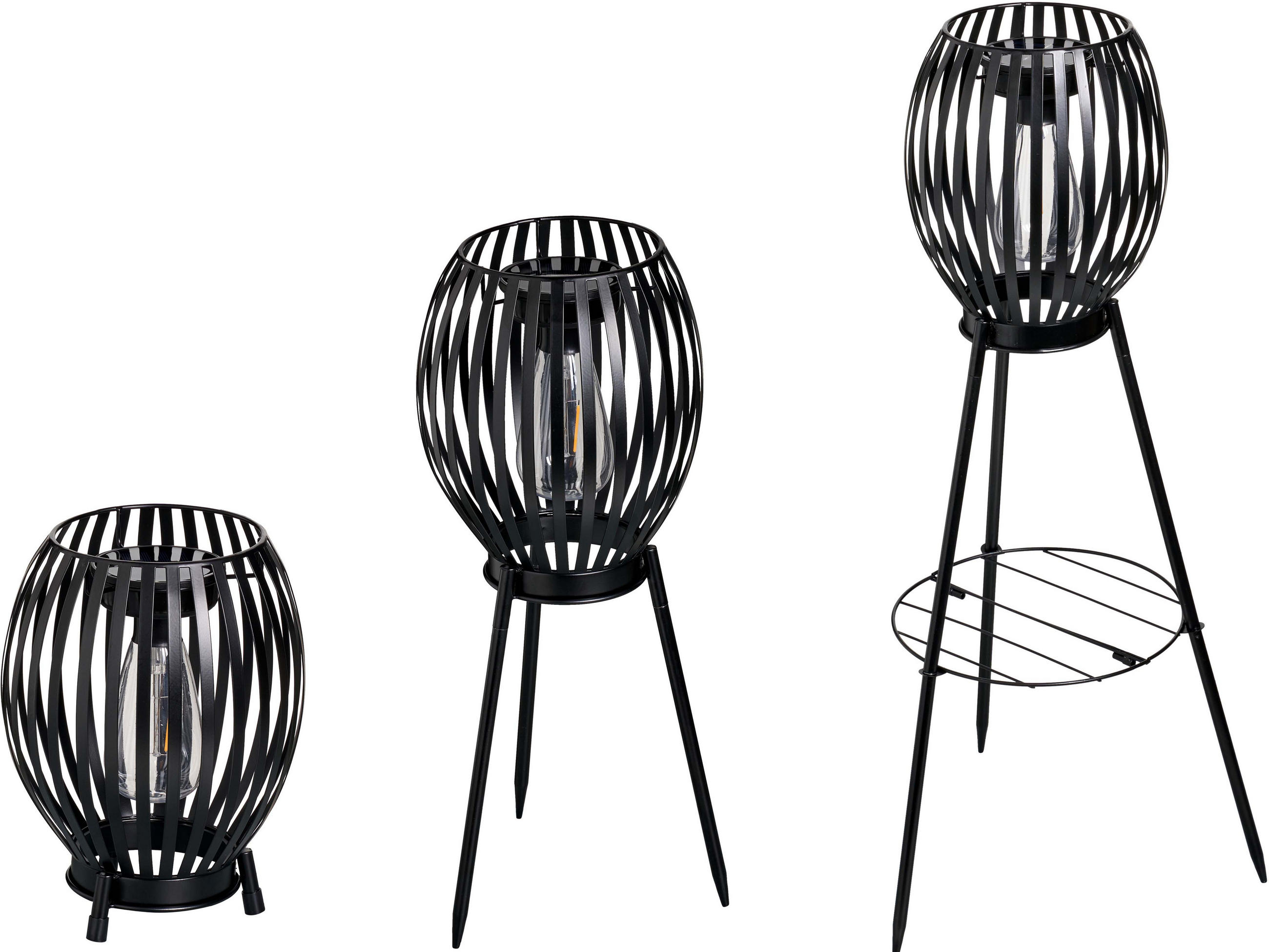 LED-SOLAR-STEHLEUCHTE - warmweißes Licht mit Dämmerungssensor für Außenbereich, vielseitig nutzbar - Schwarz, Kunststoff (18/68/18cm) - Northpoint