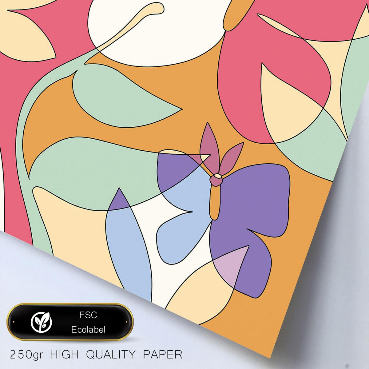 POSTER Set Mit 6 Ethischer Stil Abstrakt Größe A3 & A4 Rahmenlos - Klar, Papier (29.7/1cm) - Nacnic