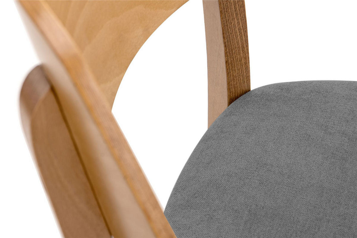 ESSZIMMERSTÜHLE VINIS (2er-Set), grau / Eiche hell - Eichefarben/Grau, Holz/Buchenholz (47/81/45cm) - KONSIMO®