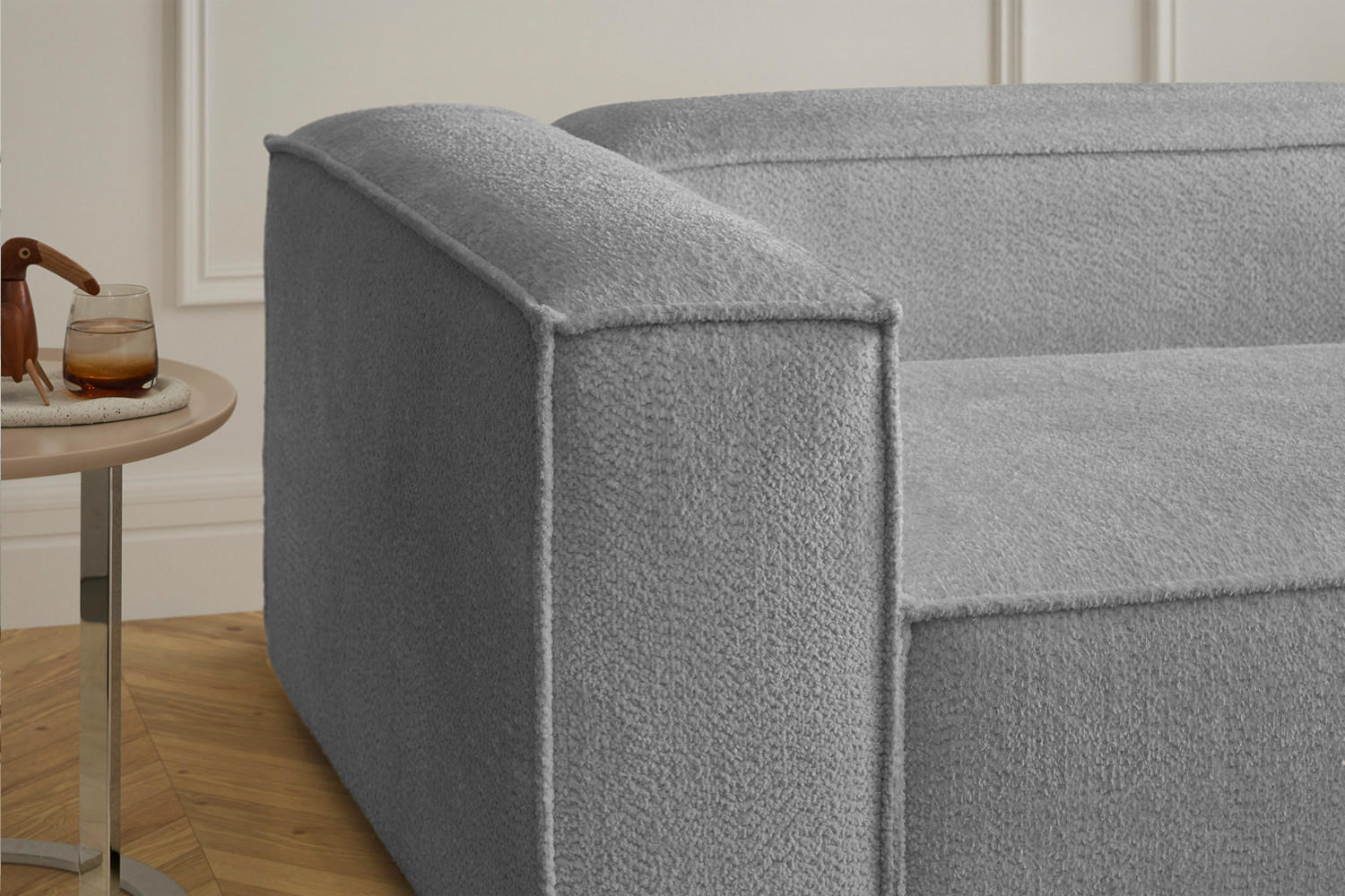 ECKSOFA CARMO Grau Flachgewebe - Schwarz/Grau, Kunststoff/Textil (306/191cm) - KAWOLA