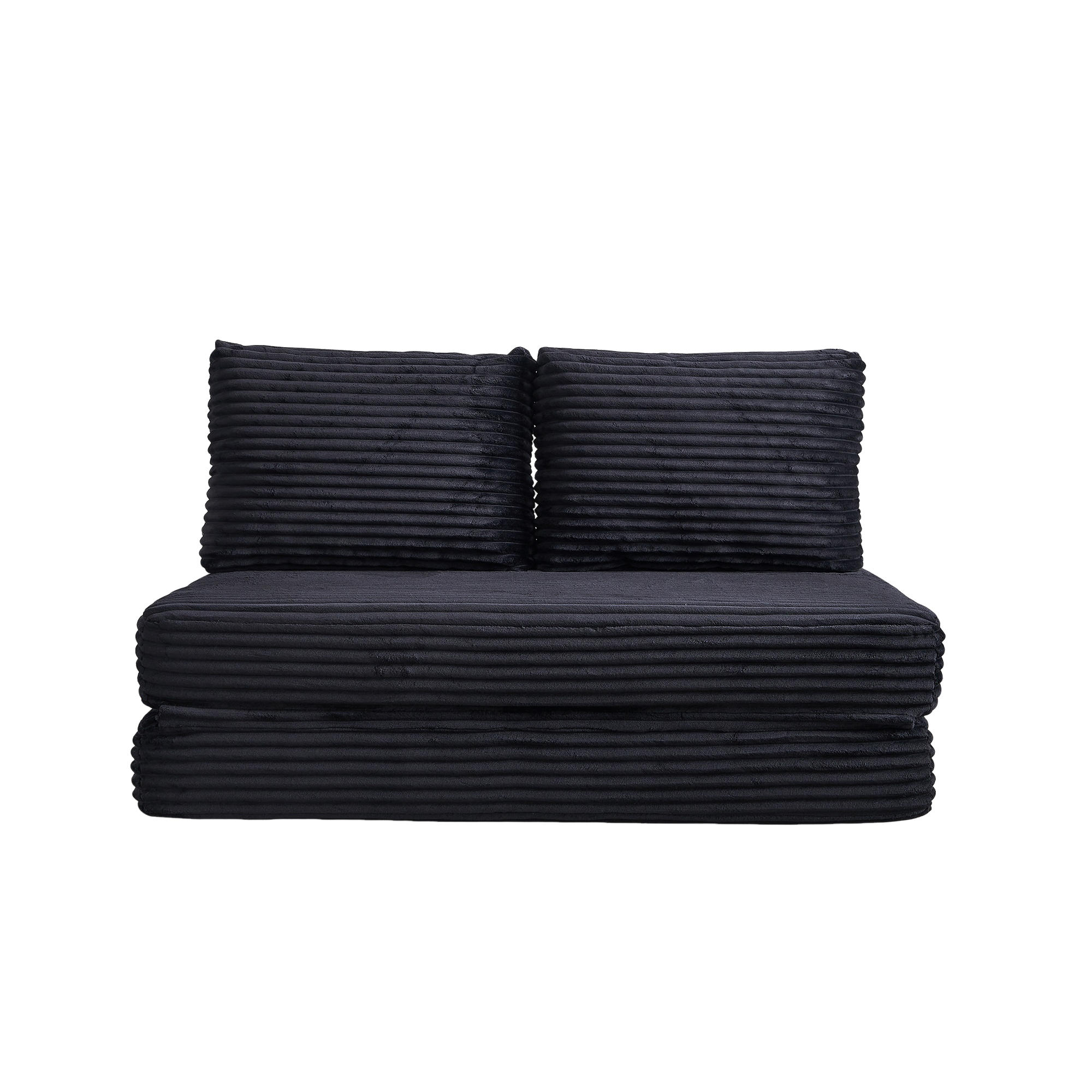 SCHLAFSOFA in Cord Schwarz - Schwarz, Textil (140/85/100cm) - Oxeza