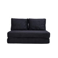 SCHLAFSOFA in Cord Schwarz - Schwarz, Textil (140/85/100cm) - Oxeza