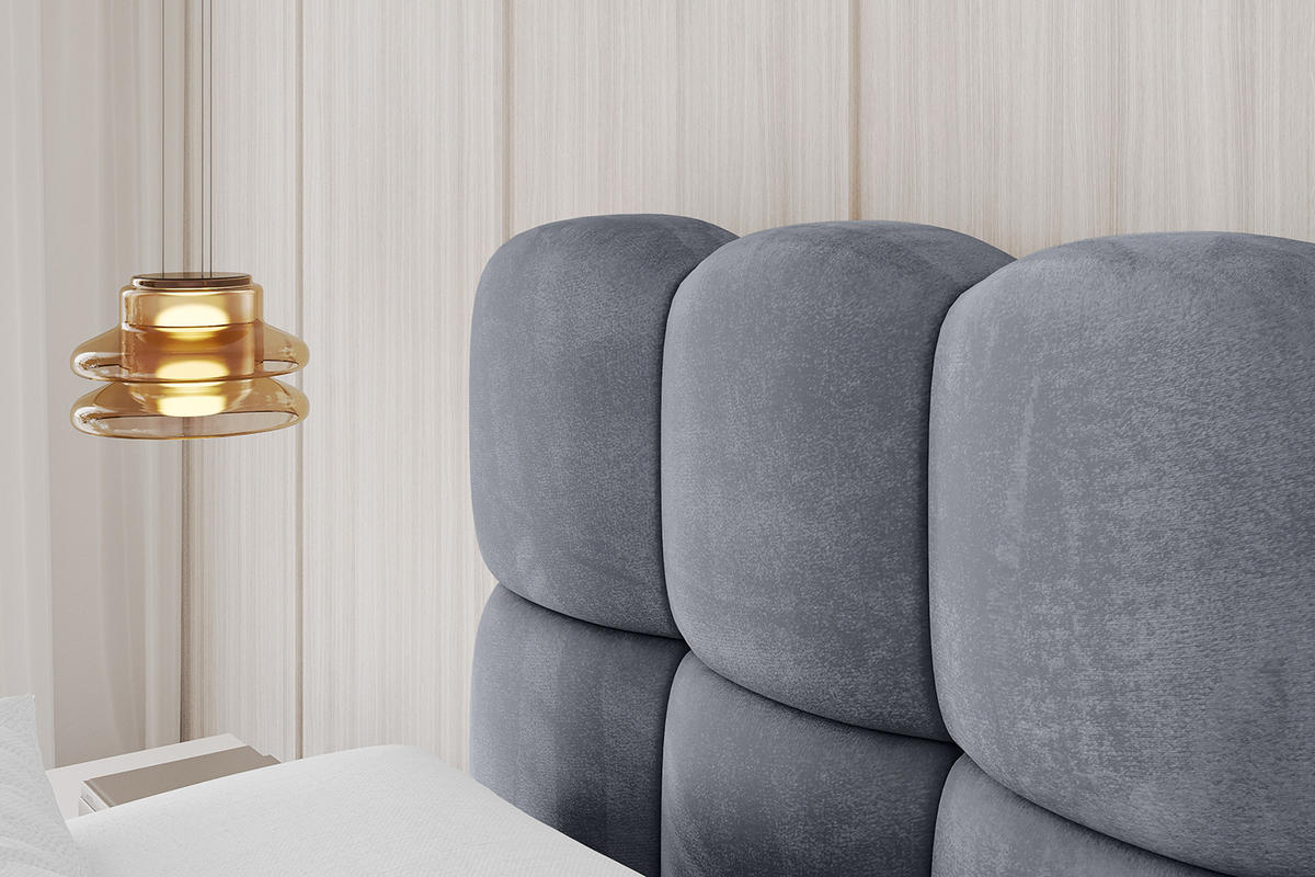 POLSTERBETT mit Bettkasten und Lattenrost, Bett mit Matratze H3/H4 - LEYA 120x200 Grau - Grau, Holzwerkstoff/Textil (120/200cm) - ALTDECOR